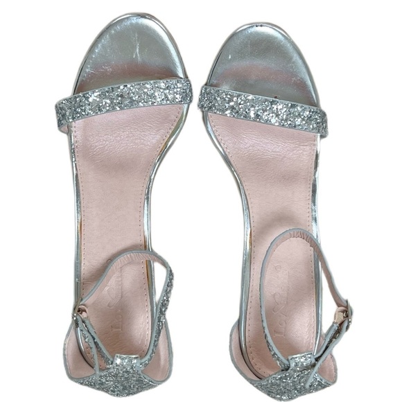NWOT LovMark Silver Glitter Ankle Strap Heels - Size 6 1/2 - Picture 7 of 15